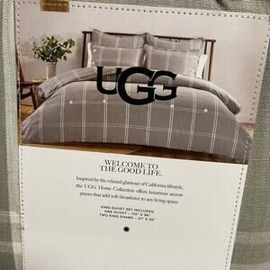 Ugg Callie Washed Yarn Dyed 3 Pc Duvet Cover Set King Bedding Seal Gray